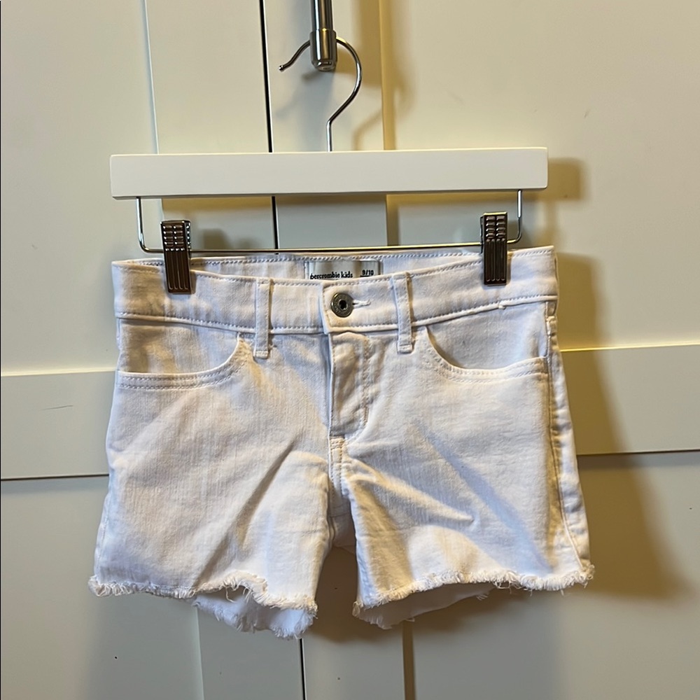 Abercrombie Kids White Shorts Frayed Hem
